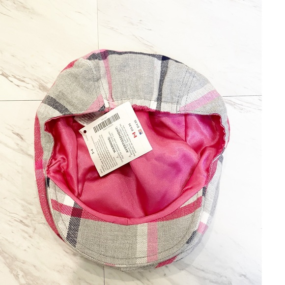 NWT Gymboree Plaid Newsboy Cap Glitter Heart Girls Hat Size 5-7 - Picture 2 of 6